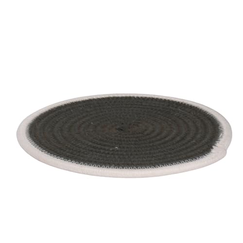 Image of DENOVA Cotton Rope Trivet for Hot Pots and Pans - Handcrafted Round Table Mat, Heat-Resistant Surface Protector (Olive & Cream, Pack of 2)