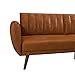 Novogratz Brittany Futon Sofa Bed and Couch Sleeper, Camel Faux Leather