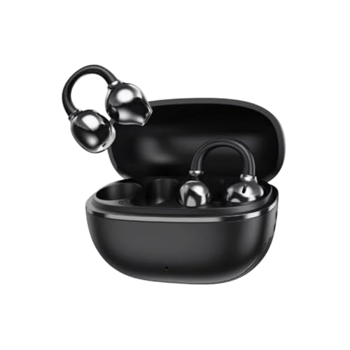 Image of OWS Open Ear Clip-On Wireless Earbuds, Black, 48 Hours Playtime, Bluetooth, with Charging Case /Vel Mobile Solution