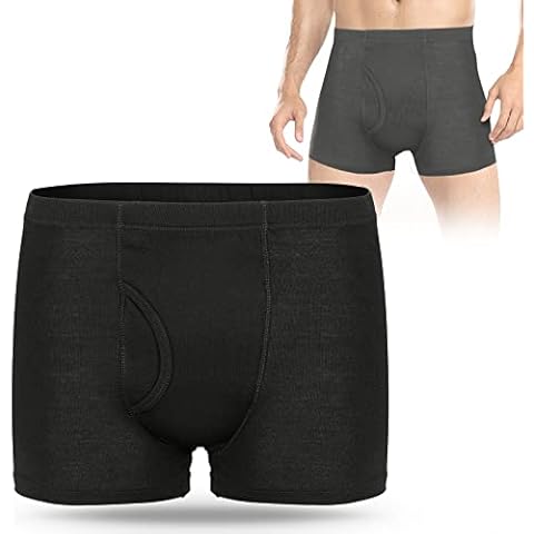CARER BEAUTY Men Incontinence Pants Cotton Incontinence Underwear with Pad Absorbent Breathable Soft Reusable Incontinence Panties Leak Proof for Surgery Patients&People with Incontinence(Black-M) Cover