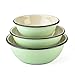 HOMEHUT Mint Coolness Enamel Bowl Set of 2 - Durable Enamel Coated Steel Bowls, Hypoallergenic, Dishwasher Safe - Perfect for Kitchen & Serving - Suitable for All Types Of Stoves, (1.5L + 2.5L + 4L)