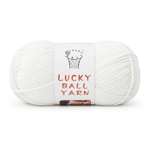 LUCKY BALL Milk Cotton Yarn 100g / 240 yd 60% Cotton 40% Acrylic #2 Fine Sport Yarn Soft Crochet & Knitting Yarn for Amigurumi Dolls Baby Items Flowers Hats Sweaters Blankets (White)