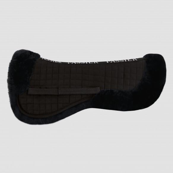 Coussinet de selle en peau d'agneau Passier noir pour éliminer les points de pression du dos