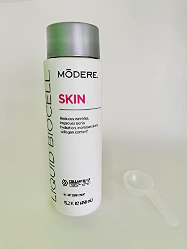 Modere Liquid BIOCELL Skin Natural Collagen with Pomegranate, Bamboo, Green Tea & Grape Seed Hydrates and Tightens Skin with Measuring Spoon