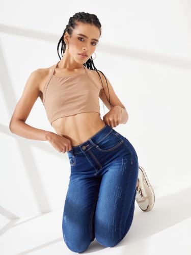 Image of Dolce Crudo Distressed High Rise Skinny Jeans for Women