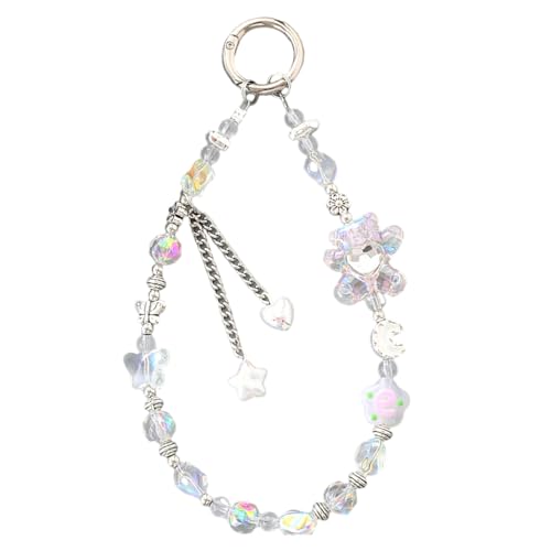 Elegante portachiavi fatto a mano con perline ciondolo a catena cinturino moda cellulare corda donna telefono cordino gioielli unisex regolabile braccialetto del