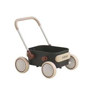 PULA Baby Push Walker with Wheels Toddler Wagon for First Learner Baby Toys 6-12 Months, 1 Year Old Birthday Gifts, Indoors and Outdoors (Black)