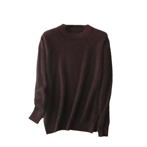 Men's Cashmere Sweaters O-Neck Pullovers Knit Sweater Casual Long Sleeve Jumpers Tops Sand red XL