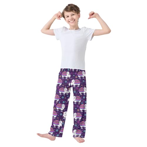 Boys' Pants Elephant Ethnic Indian Long Bottoms Jogger Pants Elastic Waist Trousers with Pockets S-XL2