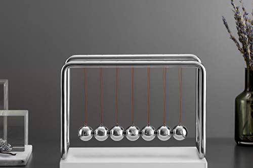 CERROPI 7 Balls Newtons Cradle, Nano-Tech String,Pendulo de Newton Grande (Stainless Steel Bar Frame)