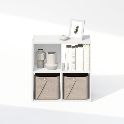 Librería de 4 cubos Furinno PELLI minimalista y resistente para dormitorio 7