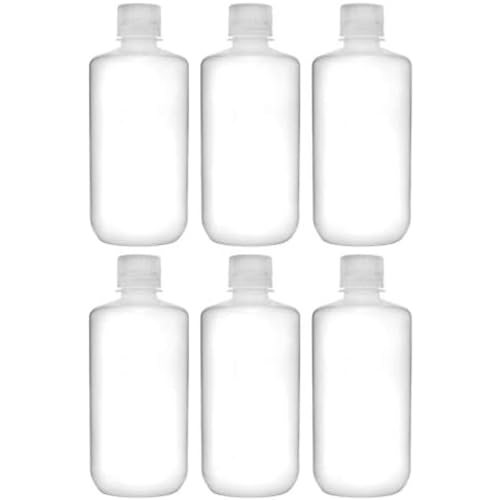 Cole-Parmer Essentials Economy Amber Wide-Mouth Plastic Bottle, HDPE, 500mL (16oz); 48/PK