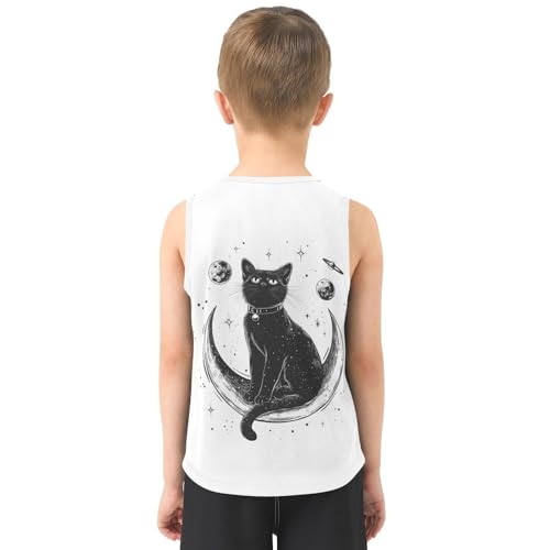 Cat Moon Boys Tank Tops Toddler Sleeveless Tank Top Undershirts for Boy,3T3