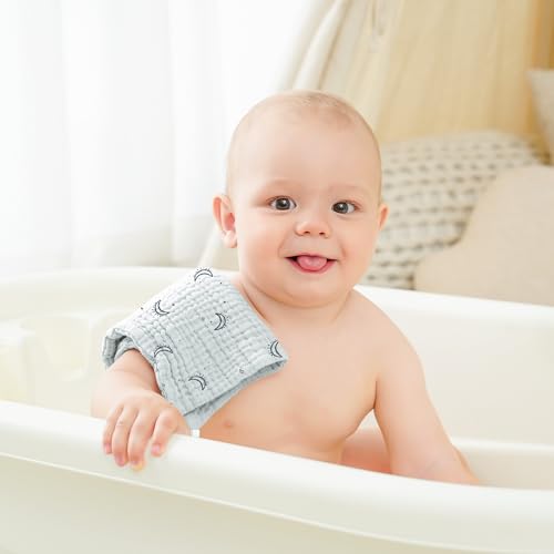 Bearmoss Baby Musselin Waschlappen Moltontücher 100% Baumwolle Weiche Spucktücher Baby… – Ansicht 5