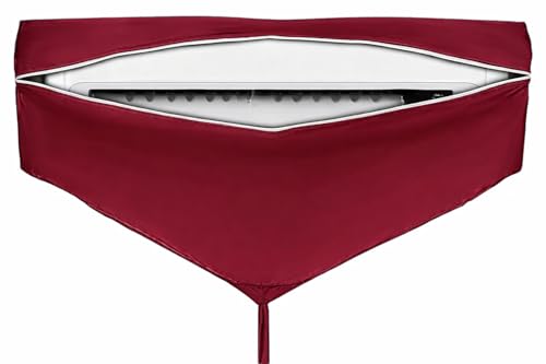 Image of Polyester Split Ac Service Wash Bag Cover Ac Service Cleaning Cover Waterproof Indoor Unit Service Cover Bag With Drain Outlet Ac Service Wash Bag Cover Jacket For 1.5 Ton Color Maroon