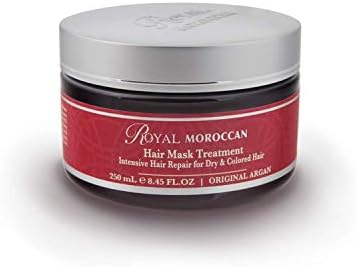 Hair Mask Treatment For Dry Hair Royal Moroccan Formula - Moisturizing For Dry and Colored Hair 250 ml 8.45 fl.oz,Moroccan Argan Oil Hair Products For Color – Treated Hair, Frizzy Hair.