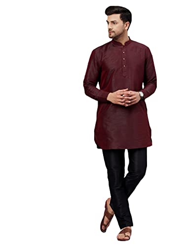 Image of VM Men's Silk Blend Kurta Pyjama Set