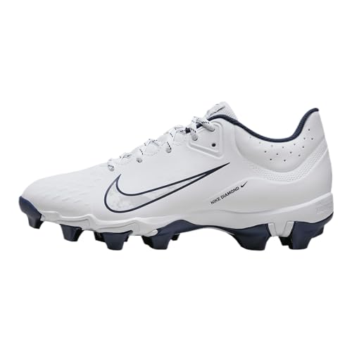 Nike Hyperdiamond 4 Keystone Women's Softball Cleats (FZ0920-103, White/Pure Platinum/Midnight Navy)