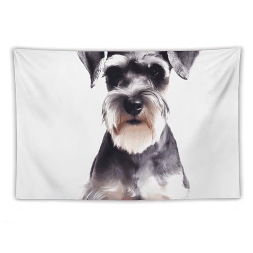 Tapisserie murale personnalisée schnauzer décoration chambre esthétique 152cm