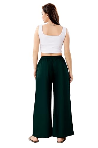 Image of TRASA Women's and Girls Cotton Reyon Regular Fit Palazzo Pants - Available Size - L, XL, 2XL, 3XL