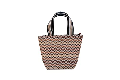 IRIS BARCELONA - Kilim ZigZag Lunch Bag, Bolsa Térmica Porta Alimentos Estilo Tote 33 x 14 x 24 cm 3,7 l Beige