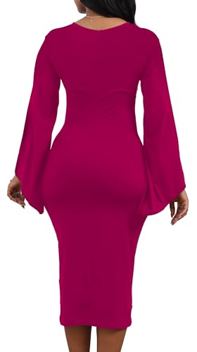 Image of SeNight Women's Elegant Dress Bodycon Work Business Pencil Dresses