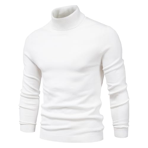 Mens Turtleneck Sweater Pullover Casual Pullover Sweater Stripe Casual Loose Fit Thick Winter Cable Knit Warm Sweaters3