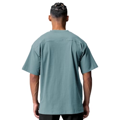 XYKJFIT Men's 1 or 2 Pack Solid Color T-Shirt Short Sleeve Fashion Loose Round Neck Gym Sports Leisure Fitness Top Oversized T-Shirt