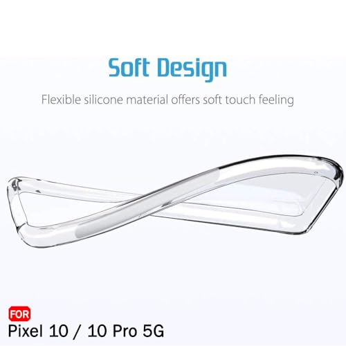 Image of TheGiftKart Back Cover Soft Case for Google Pixel 10 /10 Pro | Best Camera Protection | Inbuilt Dust Plugs & Anti-Slip Grip | Ultra Clear Slim Case Cover for Pixel 10 /10 Pro (Silicone, Transparent)