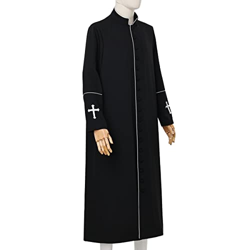 Image of CAMDOM Men's Clergy Cassock Church Minister Robe Vestment for Pastor