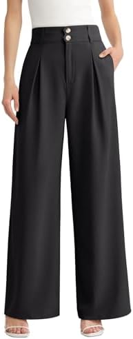 NIMIN Women Wide Leg Pants High Waisted Dress Work Trousers Pleat...