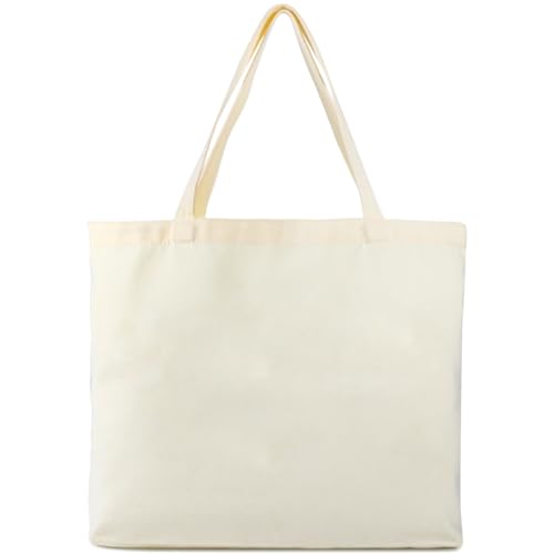 Karkar Bolsa de yute sin imprimir bolsa de compras para mujer, regalo personalizado, bolsa de tela para pintar, Blanco, 45*34cm