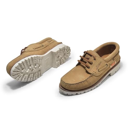 Image of Woodland Men Camel Boat Shoes