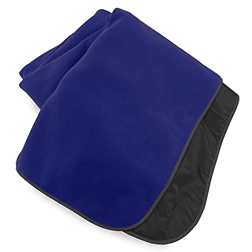 Mambe Extreme Weather Outdoor Blanket French Navy, Large - 100% Waterproof and Windproof - Machine Washable Fleece and Nylon Throw for Activities Like Picnics, Camping, and Beach