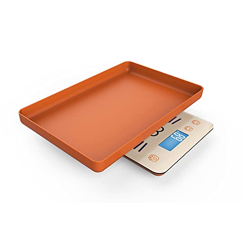 Multifunctional Newborn Pet Scale With A Tray To Weigh Cats And Puppy, 33Lbs With Accuracy ±0.03Oz, Suitable For Pets And Kitchen Use, Tray Size 11.5"X 9"In (Orange) #TOP6