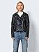 Noisy may Damen Kunstleder Jacke Biker Jacket Übergangsjacke Langarm Shacket PU Coated NMREBEL, Farben:Schwarz-2, Größe:L