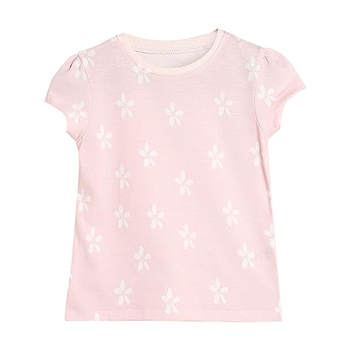 Image of miniklub Girls Pink & White Floral Printed Regular Top