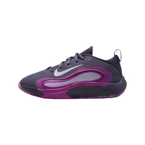 Nike IsoFly Big Kids' Basketball Shoes (FN4384-500, Dark Raisin/Hot Fuchsia/Hydrangeas) Size 5
