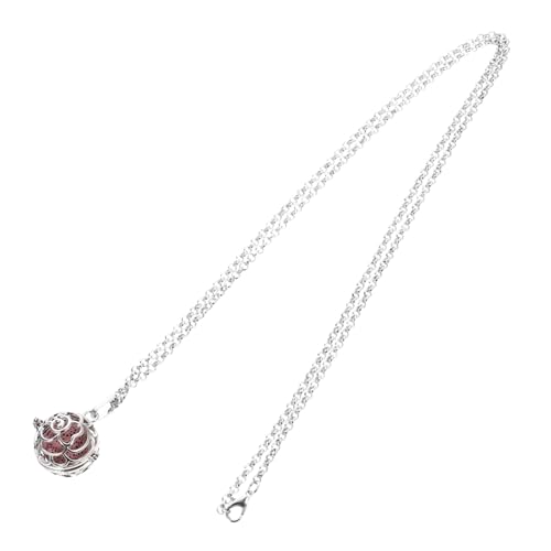 TOYANDONA Collar De Aromaterapia Colgante Tallado, Cadena De Piedra Volcánica, Diseño Creativo, Para Mujer, Uso Diario y Purificación Ambiental, Color Blanco k Rosa, Tamaño Ajustable