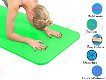 Image of Anti Skid Eva Indoor Outdoor Men & Women Fitness Gym Workout 4mm Thick Yoga Mat (Plain Green)