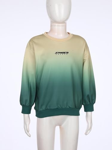 Kids Boys Girls Ombre Sweatshirt Long Sleeve Crewneck Hoodie Sporty Pullover Top4