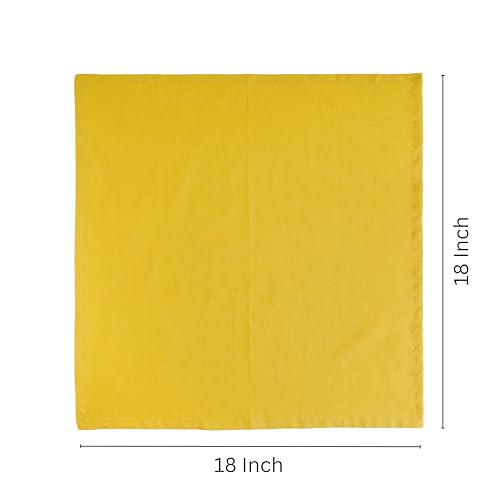 Image of FINGERCRAFT Table Napkins 18x18 Inches Set of 6 Cotton Linen Blend Fabric Dinner Cloth Napkins Washable and Reusable, Good Absorbency for Home, Parties, Hotels (Yellow)