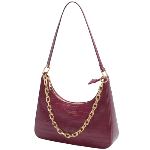 Image of Crescent Shoulder Bags for Women, Mini Clutch Purse Cute Hobo Handbags Vegan Leather Underarm Purse
