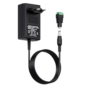 Netzteil 12V 3A - Universal Steckernetzteil mit EU Stecker für LED-Streifen, Überwachungskameras und CCTV, DC 5,5 x 2,1 mm Anschluss, 1,5m Kabel