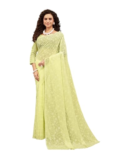 Image of Garden Vareli Viscose Brasso Floral Print Saree