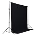 Julius Studio Photo Studio 7.5 x 10 ft. Adjustable Background Support Stand, Backdrop Support System Kit with 6 x 9 ft. White, Black, Green Muslin Backdrop and Background Spring Clamps, JSAG286