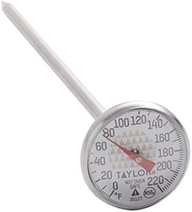 Taylor Instant Read Pocket Probe Dial Thermometer, 3512FS, Red, 4 1/2" | 6/Case