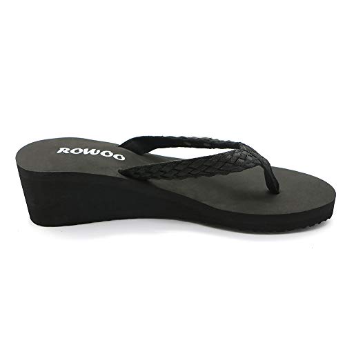 Women Platform Wedge No-Slip Thong Flip Flops High Heels Beach Dressy Sandals4