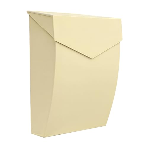 NACH Mailboxes for Outside Wall Mount, 4.8 x 10 x 13 inch Cream Wall Mounted Mailboxes for Outside, Waterpoof Mailbox for House - The Bradley Large Mail Box