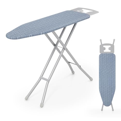 Giantex Ironing Board, 48'' x 13.5'' Folding Heavy Duty Iron Board with 7 Adjustable Heights, 4 Layer Heat Resistant Cover & Pad, Carbon Steel Ironing Boards with Iron Rest for Laundry Room